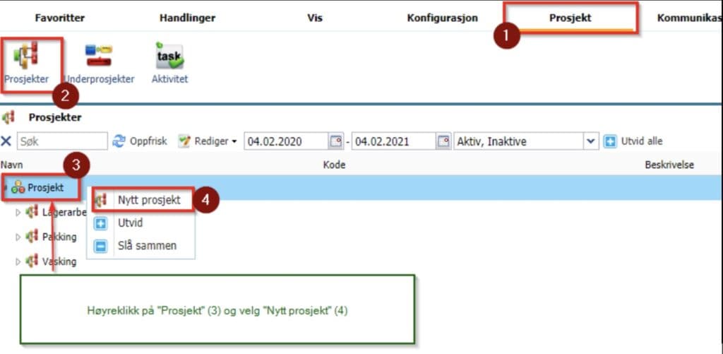 Prosjektregistrering i Astrow Web