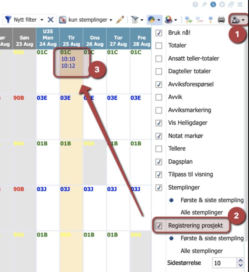 Astrow Web - Registrere prosjekttimer