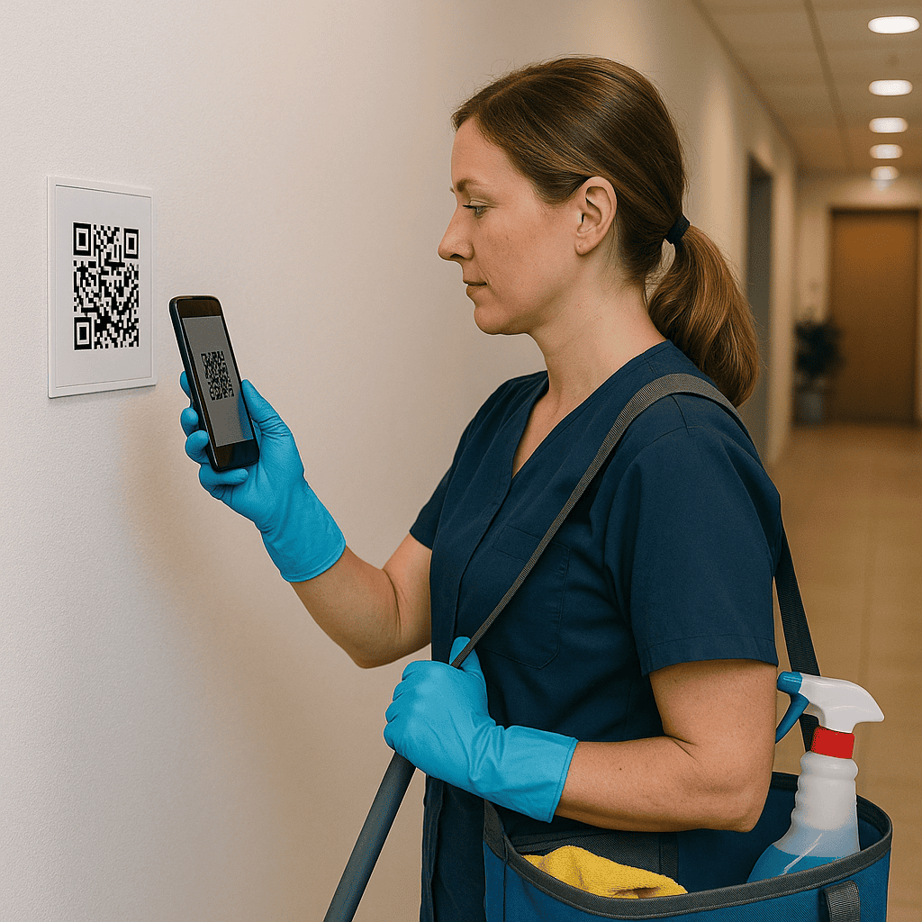 vasketjeneste reg tid via qr