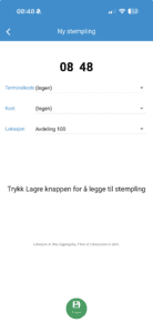 Stempling i Astrow-appen på mobil