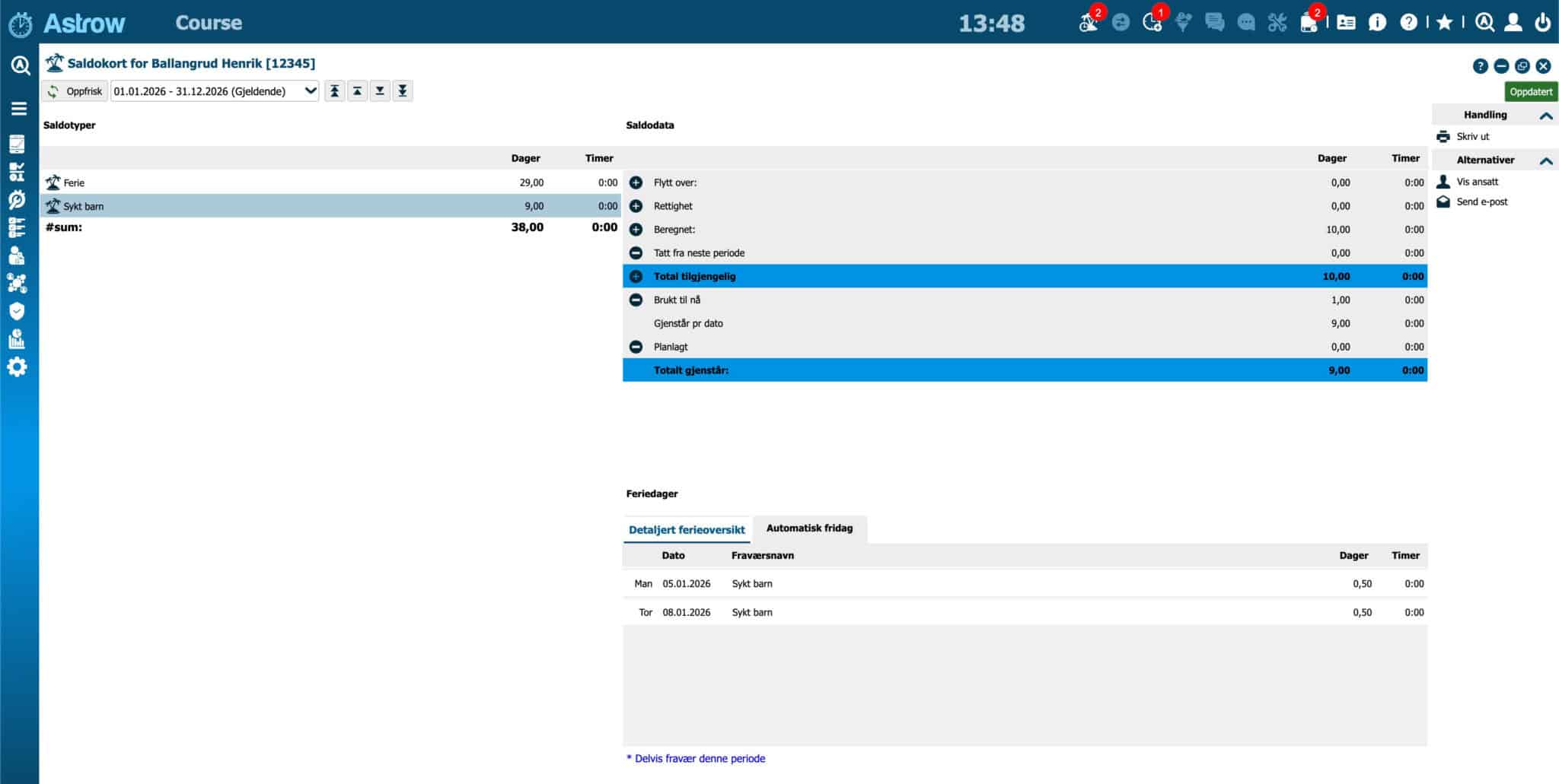 Ansattportal - Astrow timeregistrering