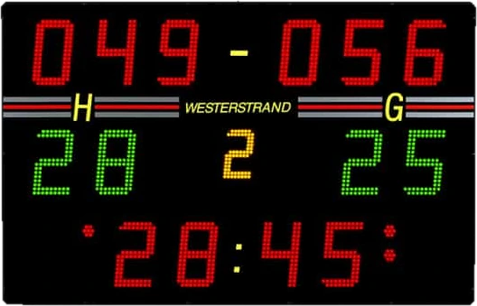 Westerstrand LED-resultattavle for håndball med stilling, omgang og tid